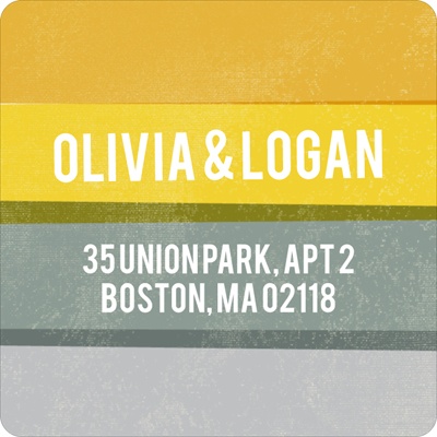 Engaging Stripes in Yellow -- Save the Date Address Labels