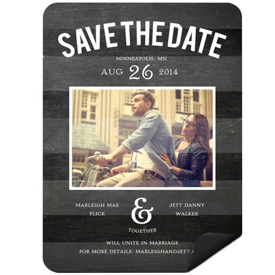 Chalkboard Date Photo -- Save the Date Magnets