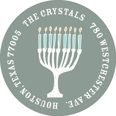 Circle Menorah Sketch -- Hanukkah Address Labels