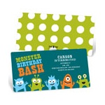 My Little Monsters in Blue -- Kids Birthday Invitations