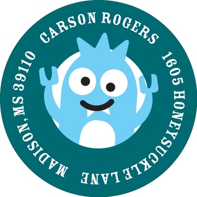 My Little Monsters in Blue  -- Address Labels