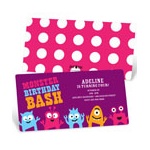 My Little Monsters in Purple -- Kids Birthday Invitations