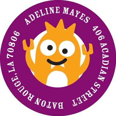 My Little Monsters in Purple -- Address Labels