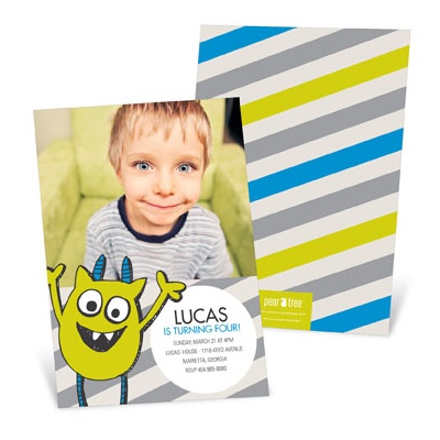 THE GOLDEN TICKET -- BOY PHOTO BIRTH ANNOUNCEMENT, 2in. x 4in. Folded Holiday Card