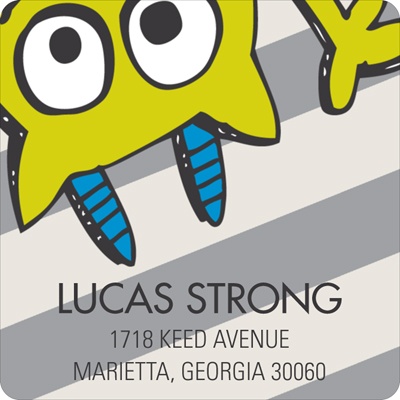Monster Party in Green -- Address Labels