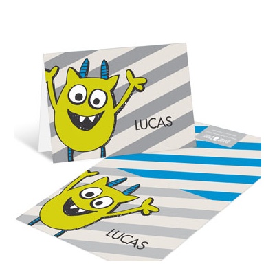 Monster Party in Green -- Thank You Cards