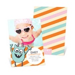 Monster Party in Orange -- Kids Birthday Invitations