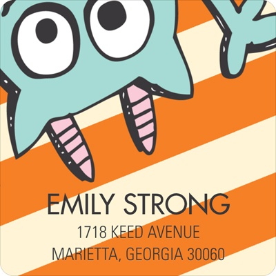 Monster Party in Orange -- Address Labels
