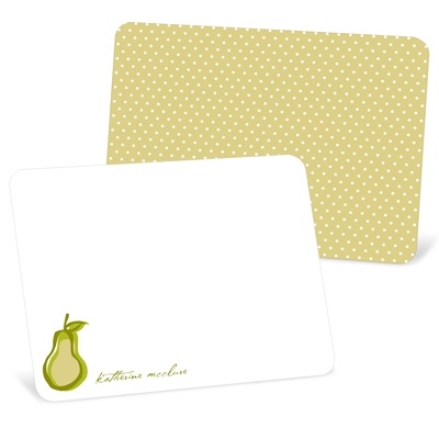 Perfect Pear in Green -- Note Cards