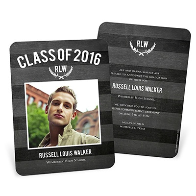 Chalk Monogram -- Graduation Announcements & Invitations