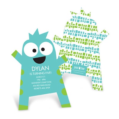 Monster Hug Cut Out -- Kids Birthday Invitations