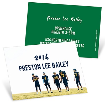 THE GOLDEN TICKET -- BOY PHOTO BIRTH ANNOUNCEMENT, 2in. x 4in. Folded Holiday Card