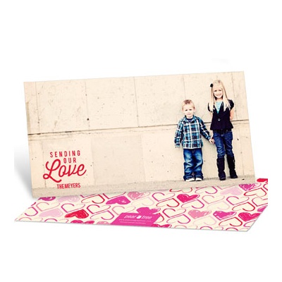 THE GOLDEN TICKET -- BOY PHOTO BIRTH ANNOUNCEMENT, 2in. x 4in. Folded Holiday Card