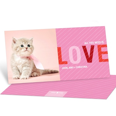 Striped Love Horizontal Photo -- Valentine's Day Photo Cards