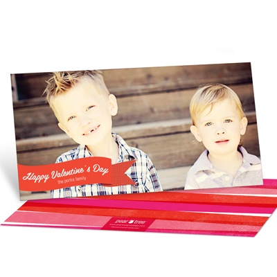 Sweet Watercolor Horizontal Photo -- Valentine's Day Photo Cards