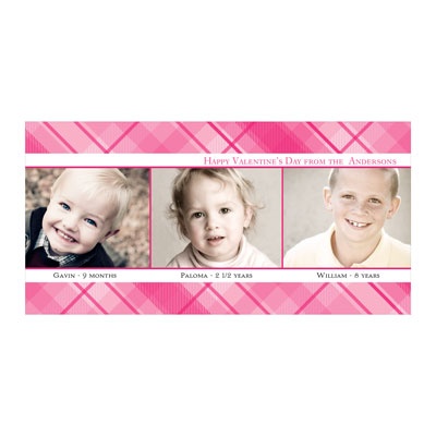 Plaid Love Horizontal Photo Paper -- Valentine's Day Photo Cards