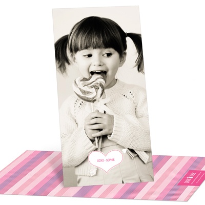 THE GOLDEN TICKET -- BOY PHOTO BIRTH ANNOUNCEMENT, 2in. x 4in. Folded Holiday Card