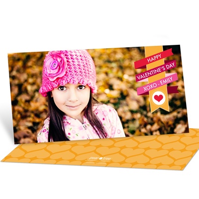 Wrapped in Ribbon Horizontal Photo -- Valentine's Day Photo Cards
