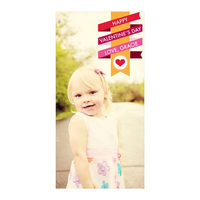 Wrapped in Ribbon Vertical Photo Paper -- Valentine's Day Photo Cards