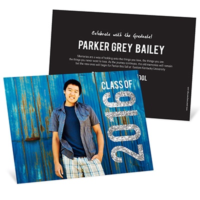 Glam Grad Horizontal Photo -- Graduation Announcements