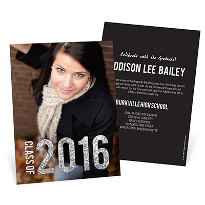 Glam Grad Vertical Photo -- Graduation Announcements