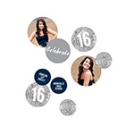 Glam Grad Silver Photo Table Decor -- Graduation Party Decorations