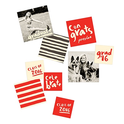 Brush Strokes Photo Table Decor -- Graduation Party Decorations