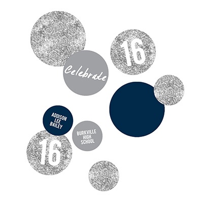 Glam Grad Silver Table Decor -- Graduation Party Decorations