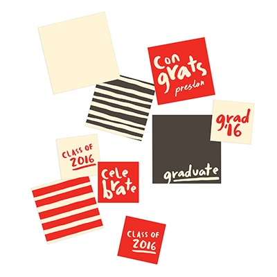 Brush Strokes Table Decor -- Graduation Party Decorations