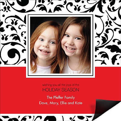 THE GOLDEN TICKET -- BOY PHOTO BIRTH ANNOUNCEMENT, 2in. x 4in. Folded Holiday Card