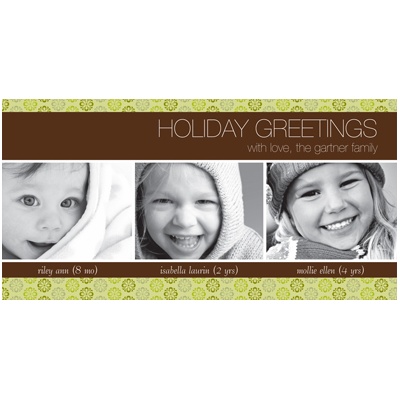 Triple Play Photo Holiday Card - Choose from 12 Background Designs!