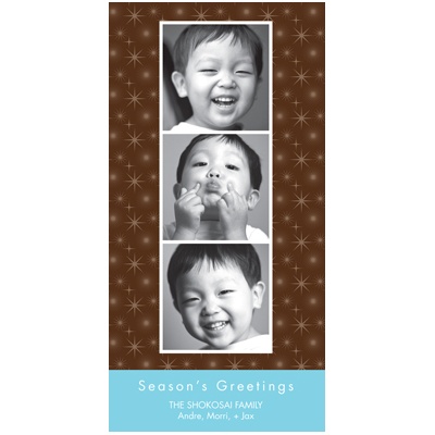 Terrific Trio Photo Holiday Card - Choose from 12 Background Designs!