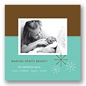Making Spirits Bright -- Mocha & Aqua Photo Holiday Card