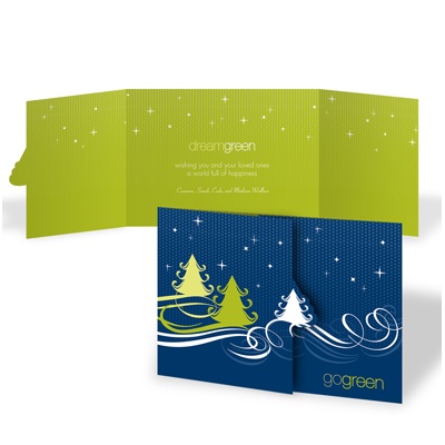 THE GOLDEN TICKET -- BOY PHOTO BIRTH ANNOUNCEMENT, 2in. x 4in. Folded Holiday Card
