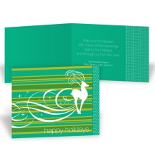 Reindeer A-Leaping Recycled Holiday Card