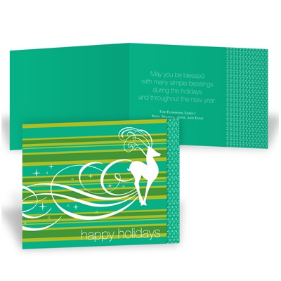 Reindeer A-Leaping Recycled Holiday Card