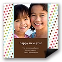 Polka Dot Party Photo Holiday Card Magnet