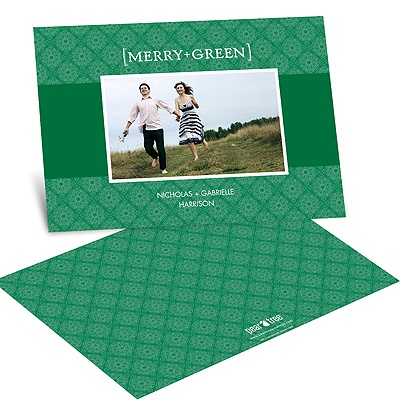 Merry and Green -- Recycled Photo Holiday Cards