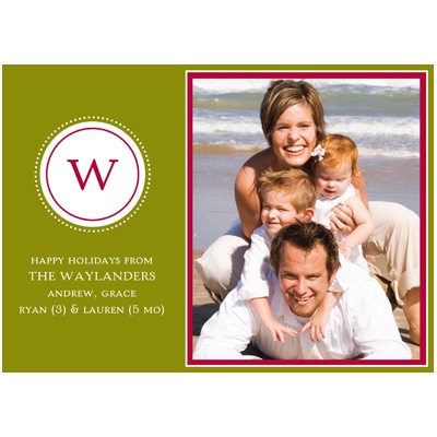 Monogrammed Photo -- Holiday Photo Cards