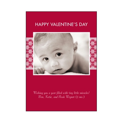 Cherished -- Red & White Photo Valentine's Day Card