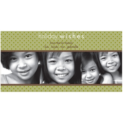 Polka-Dot Fashion -- Olive Photo Holiday Card
