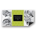 Hugs & Kisses -- Lime Photo Holiday Card Magnet