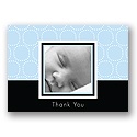 Hugs & Kisses -- Blue Photo Thank You Card