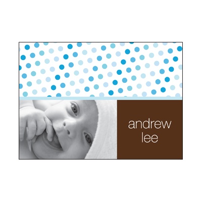 Polka-Dot Party -- Baby Blue Photo Thank You Card
