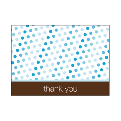 Polka-Dot Party -- Baby Blue Thank You Card