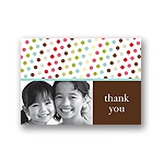 Polka-Dot Party -- Colorful Photo Thank You Card