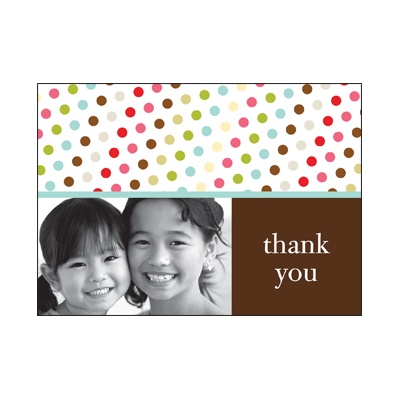 Polka-Dot Party -- Colorful Photo Thank You Card