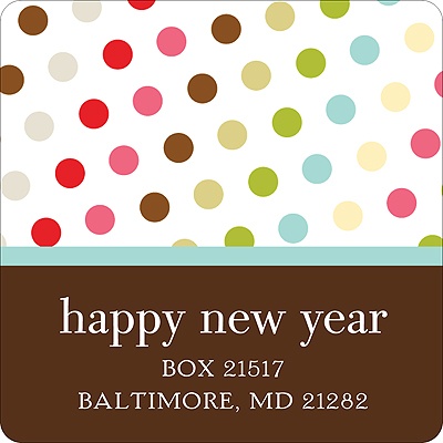 Polka-Dot Party -- Colorful Address Label