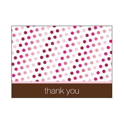 Polka-Dot Party -- Sweet Pink Thank You Card Polka-Dot Party -- Sweet Pink Thank You Card