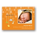 Baby Mobile -- Orange Photo Birth Announcement